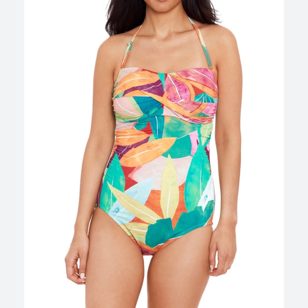 Time and Tru Tropical One Piece Swimsuit -